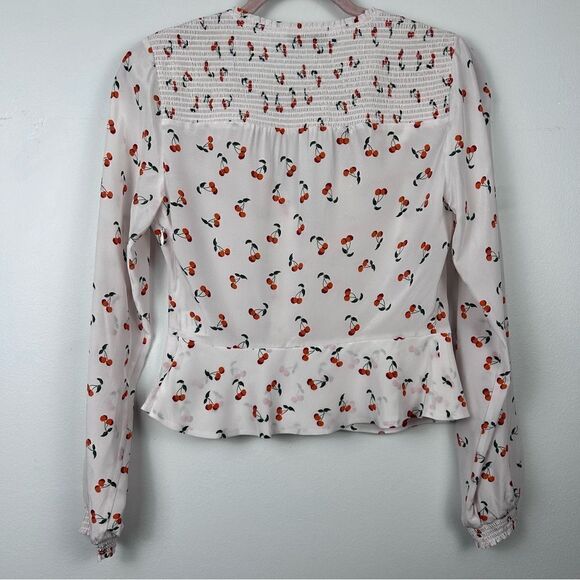 INTERMIX Sienna Cherry Print silk Blouse - Picture 8 of 9